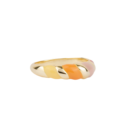 Sunlight Goldplated Ring Enamel Swirl Ombre