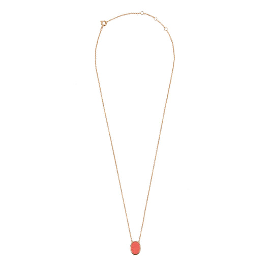 Amour Goldplated Ketting Zegel Oval Oranje