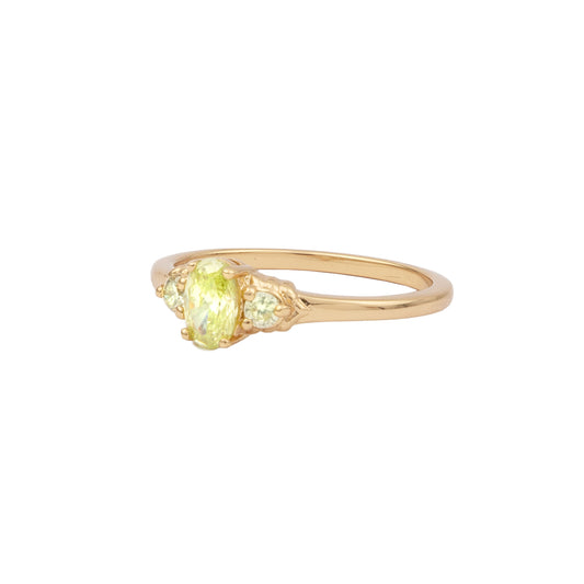 Chérie Goldplated Ring Oval klein Lime