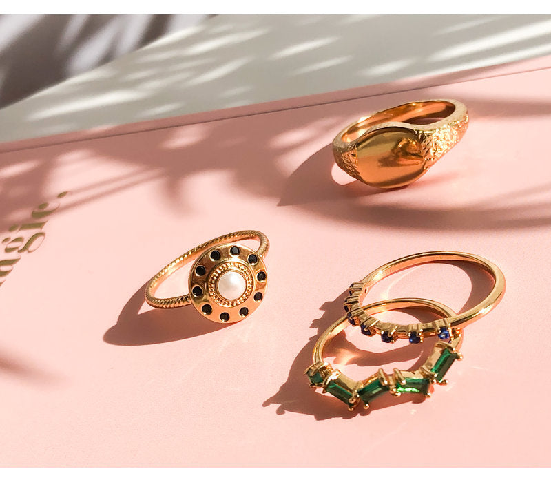 Chérie Goldplated Ring Zegel Ovaal