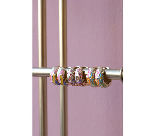 Sunlight Goldplated Hoop Huggie Strepen Multi