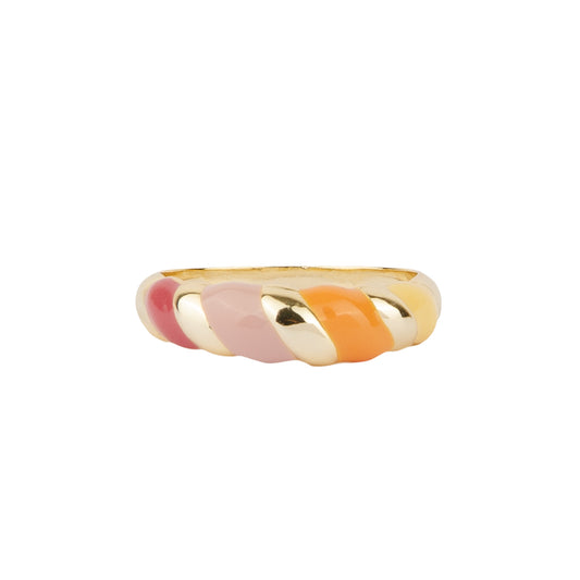 Sunlight Goldplated Ring Enamel Swirl Ombre