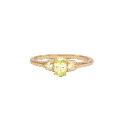 Chérie Goldplated Ring Oval klein Lime