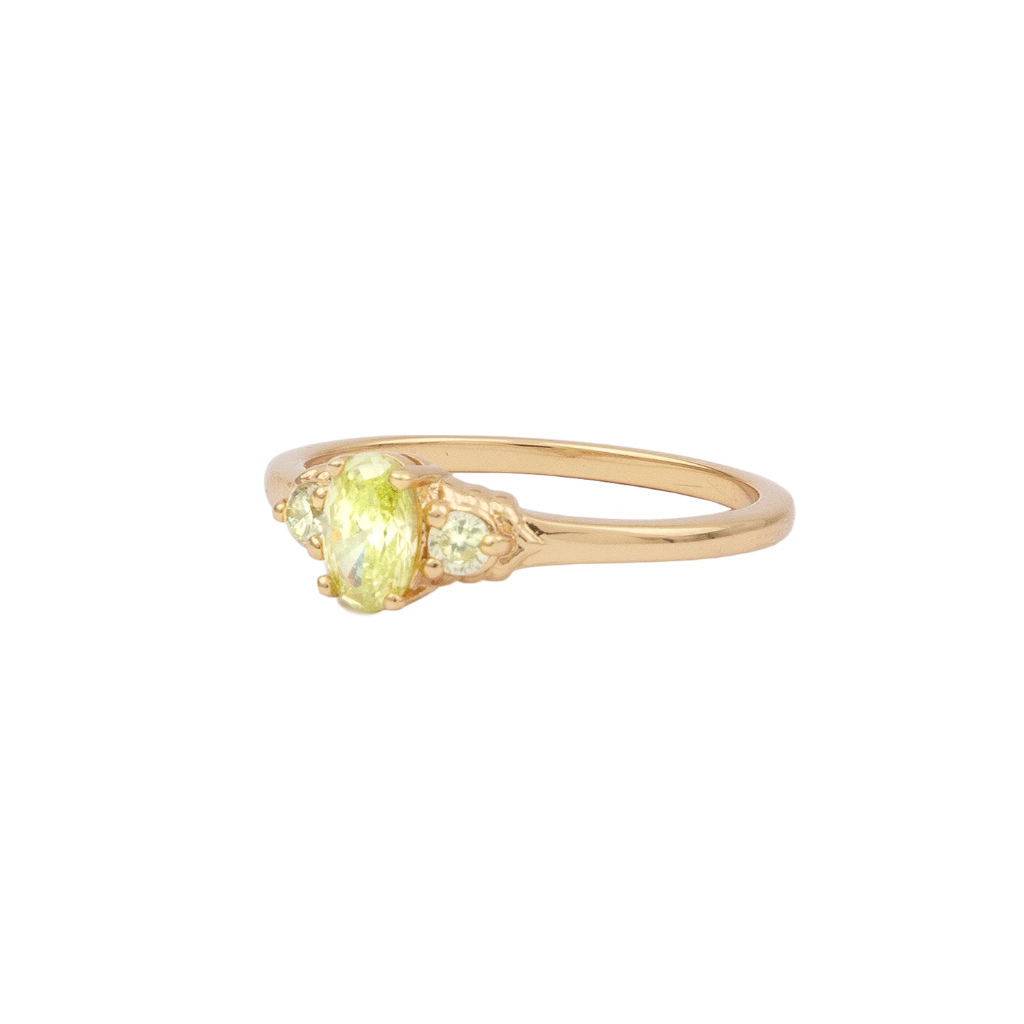 Chérie Goldplated Ring Oval klein Lime
