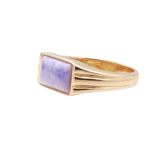 Chérie Goldplated Ring Rechthoek Marmer Lila