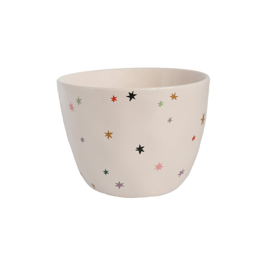 Grote Gebroken Witte Kop Gekleurde Sterren