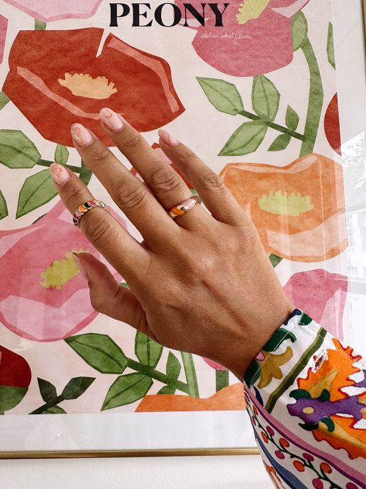 Sunlight Goldplated Ring Enamel Ombre