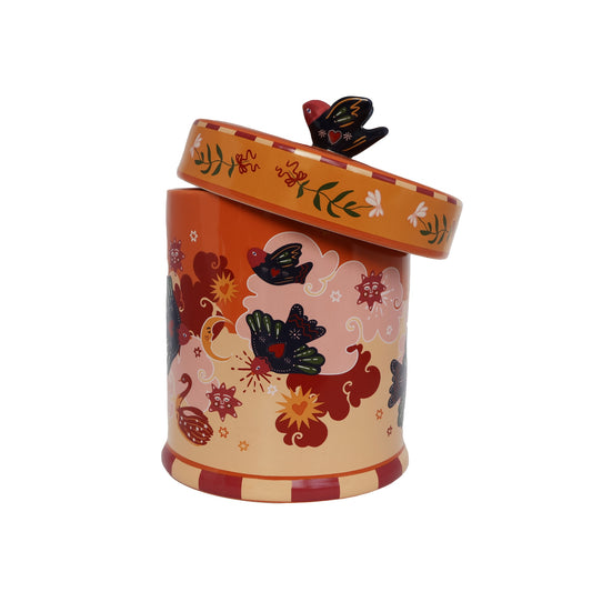 potje Orange with Birds