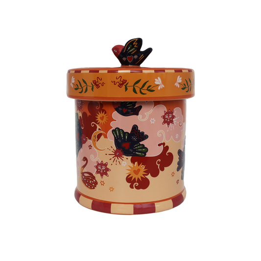 potje Orange with Birds